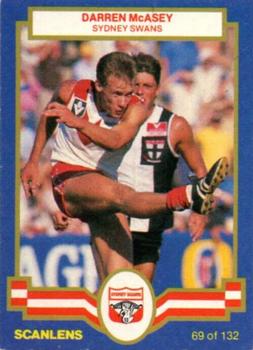 1986 Scanlens VFL #69 Darren McAsey Front